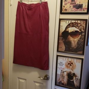 Fuschia leather skirt vintage
